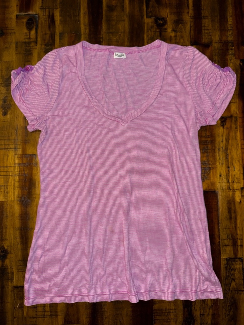 Splendid purple short sleeve women's v-neck striped t-shirt. sz M